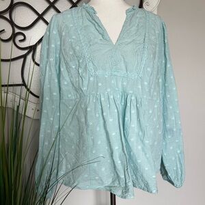 TORRID Size 0 Large Blue Pretty Blue Blouse Top